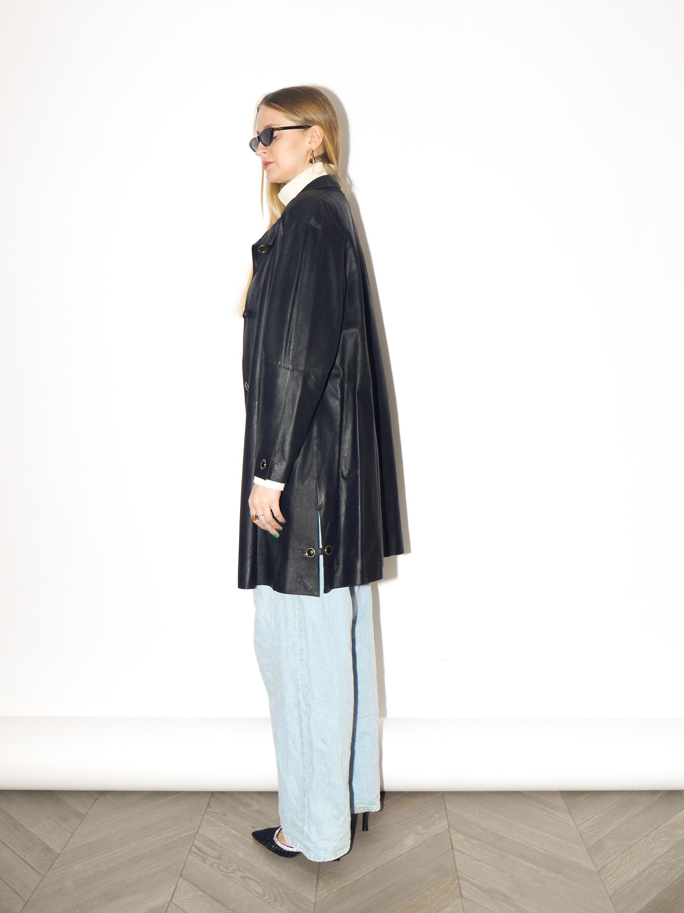 VINTAGE Black Leather Jacket from 1980s | Premium Leather | Von Holdt Collection