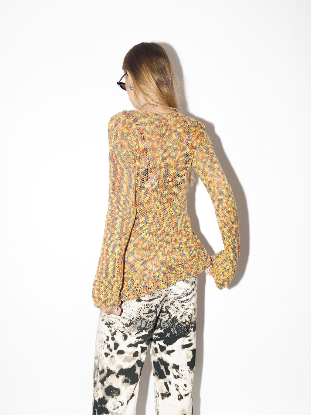 VINTAGE Handmade Rainbow Wool Sweater From The 1980s