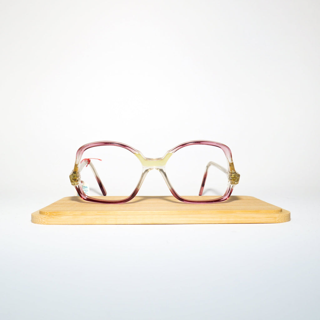VINTAGE Marie Clair no5 premium eyeglasses 1970s | brown, yellow and clear plastic frames | retro glasses frames | oversize eyeglasses