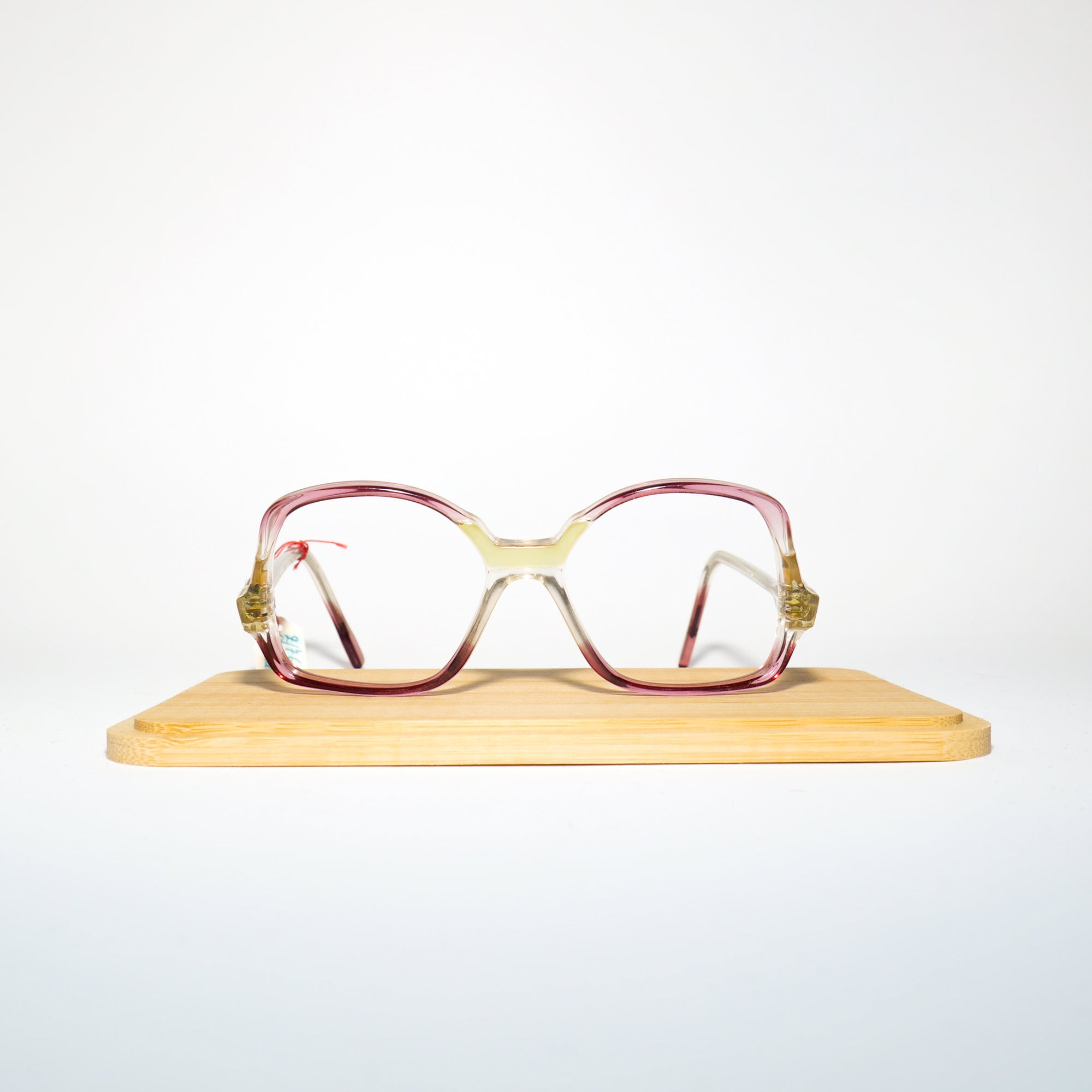 VINTAGE Marie Clair no5 premium eyeglasses 1970s | brown, yellow and clear plastic frames | retro glasses frames | oversize eyeglasses