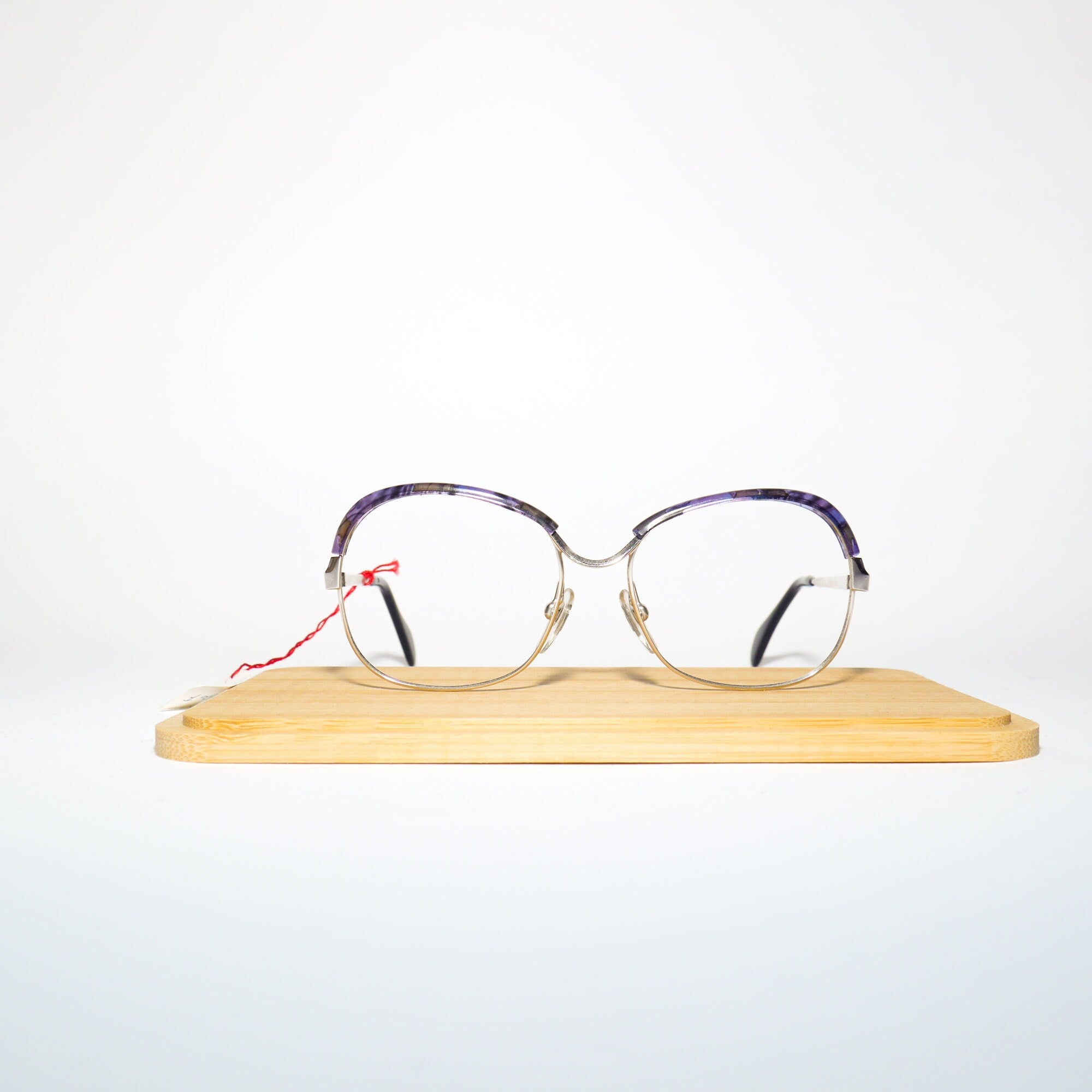 VINTAGE Optura® premium eyeglasses from 1970s | purple and silver ombre metal frames | retro glasses frames | oversize eyeglasses 52-16-130