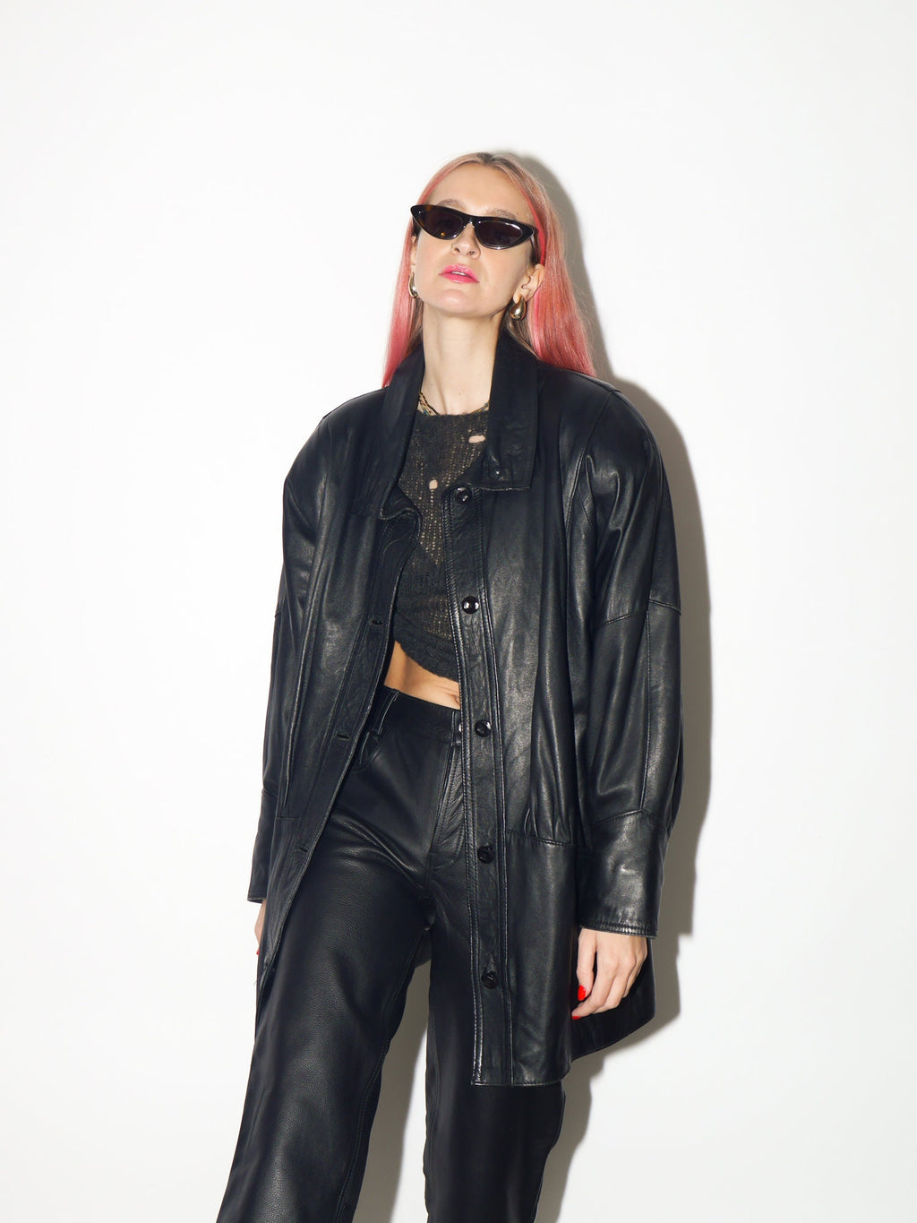 VINTAGE black leather jacket 1980s | super soft leather oversize jacket | black vintage leather jacket | Hailey Bieber leather jacket