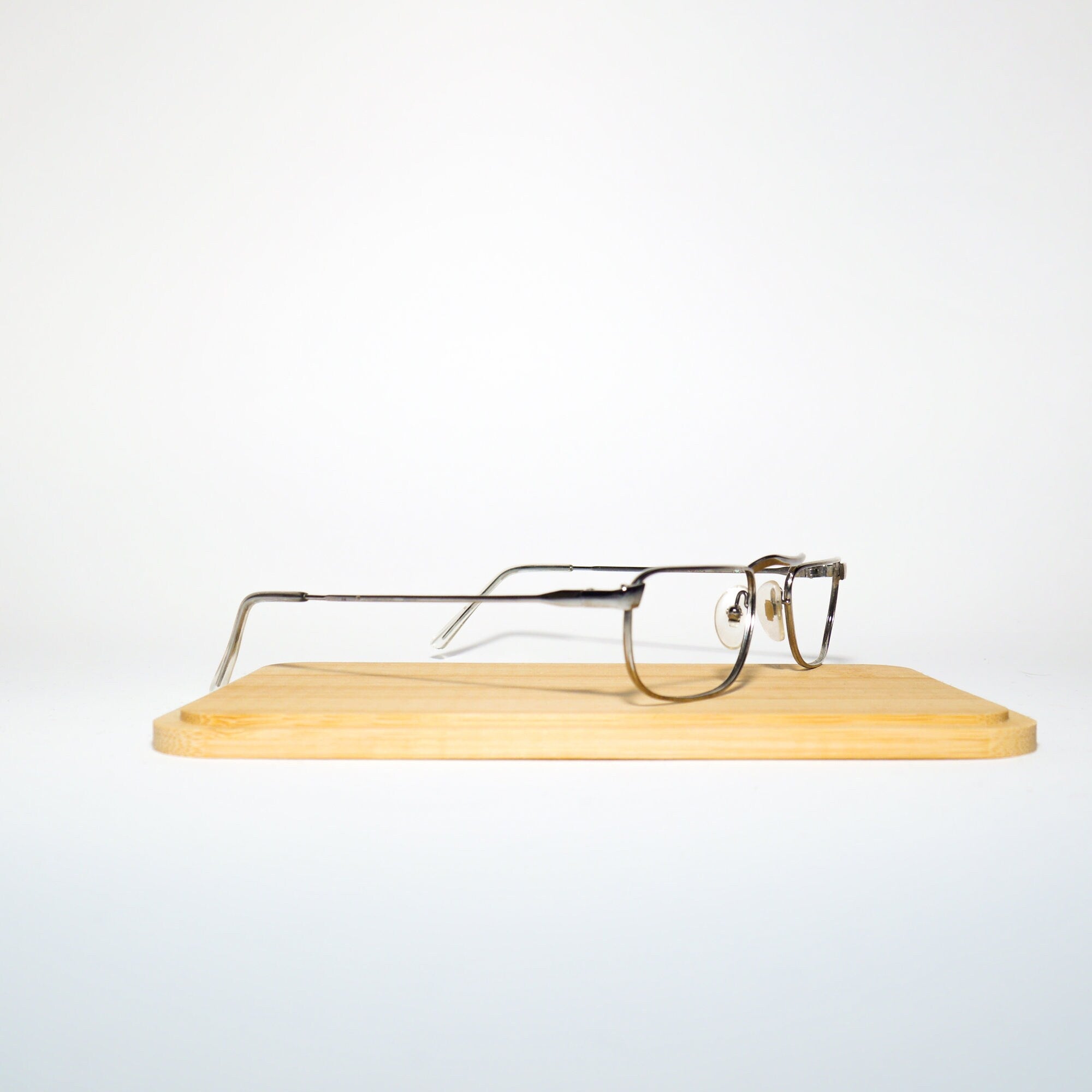 VINTAGE Bartoli® premium eyeglasses from 1970s | silver metal frames | retro glasses frames | rectangle metal eyeglasses